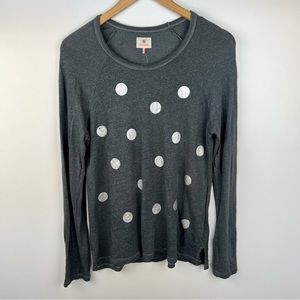 Sundry Lightweight Gray Long-sleeve with Silver Dots